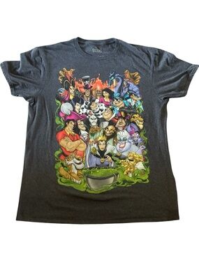Disney Villains Logo Tee in Dark Gray